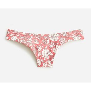 J. Crew Curved Waist Cheeky Bikini Bottom Tossed‎ Floral Pink White Size M NWT